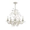 Alamandite 5Lt Pendant - Cream & Gold Metal & Glass Drops